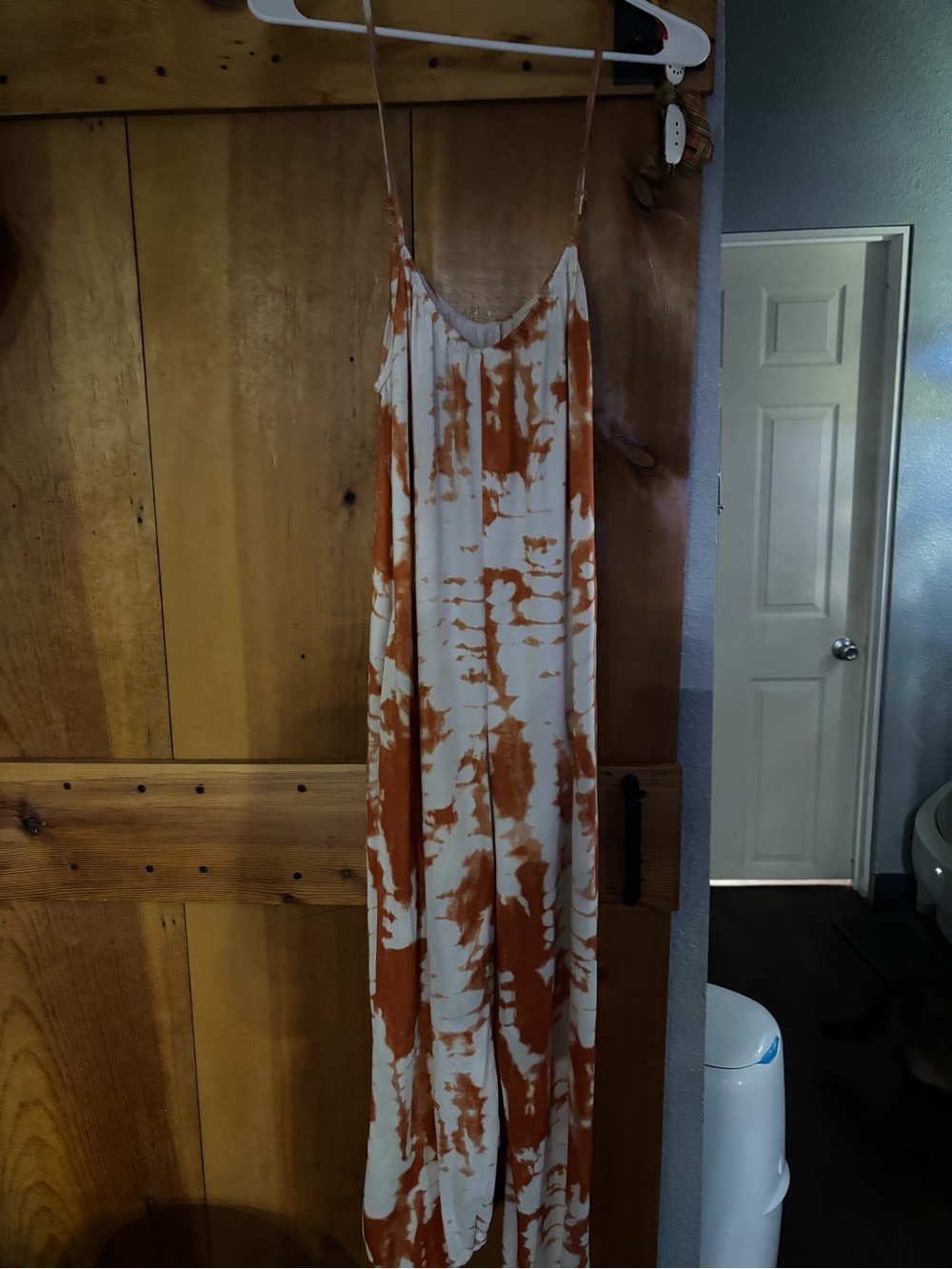 White and orange  Tie-Dye women’s jumpsuit